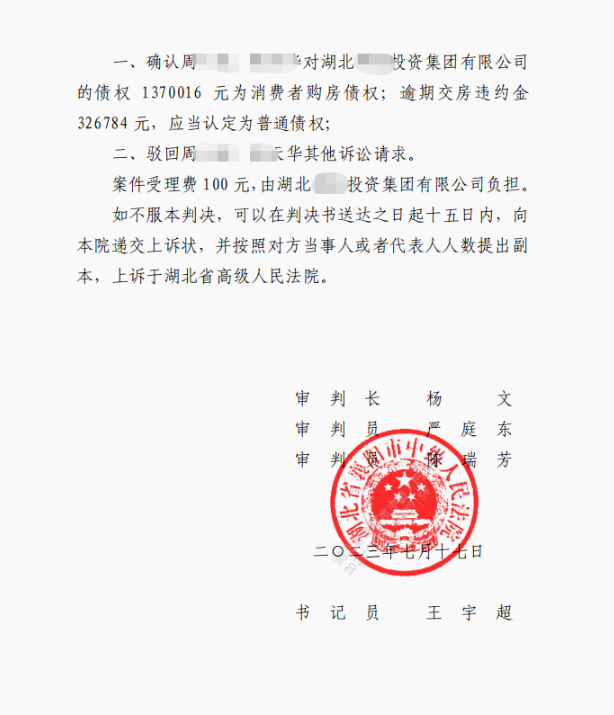 十幾戶購房人買到爛尾樓開發商破產，京云律師代理的湖北商品房集團訴訟案勝訴